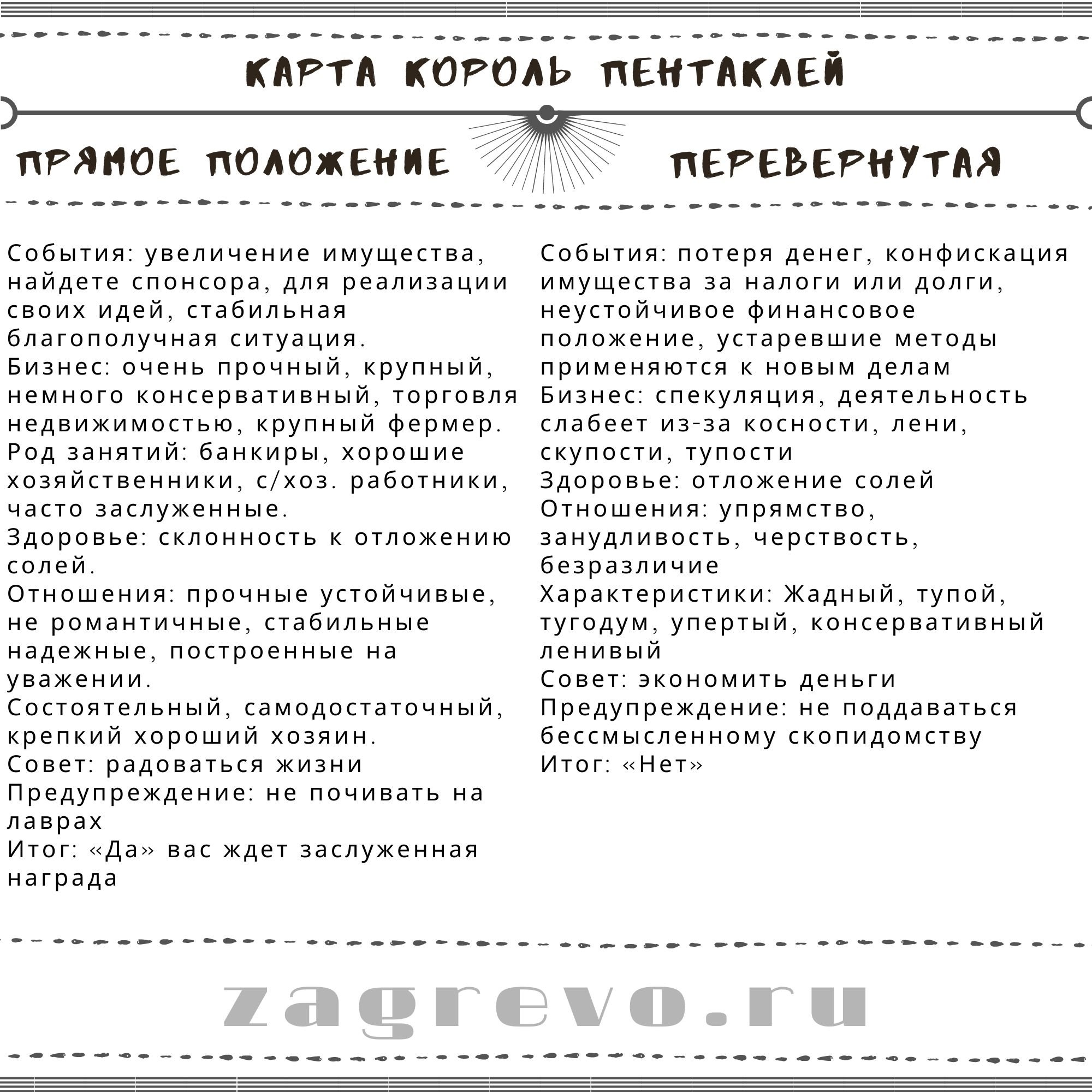 Что означает карта пентакли в отношениях